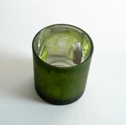 Fyrfadsstage i glas - Den Magiske Skov - Olivengrøn