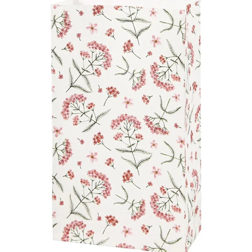 Gaveposer, Blomstermotiv. Pakke med 8 stk