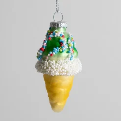 Hoff Julekugle i Glas - Sundae ice cream, GRØN