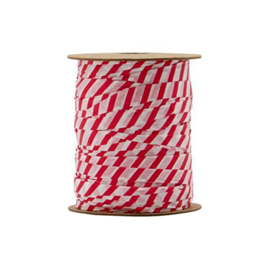 House Doctor gavebånd i papir - Candy Stripes 1cm - Hvid/Rød