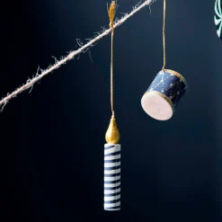 House Doctor Julepynt HDCandle - Grøn, Rosa og Blå (3 stk)