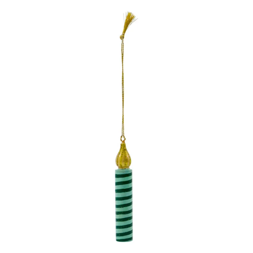 House Doctor Julepynt HDCandle - Grøn, Rosa og Blå (3 stk)