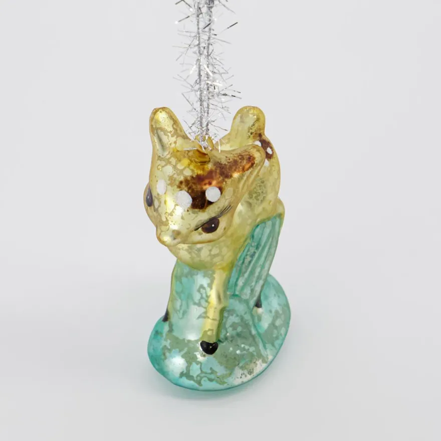 House Doctor julepynt i Glas - Deer, Rådyr med glimmer
