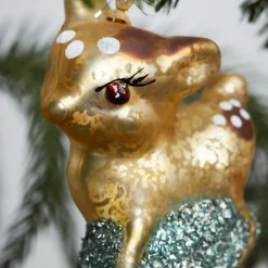 House Doctor julepynt i Glas - Deer, Rådyr med glimmer