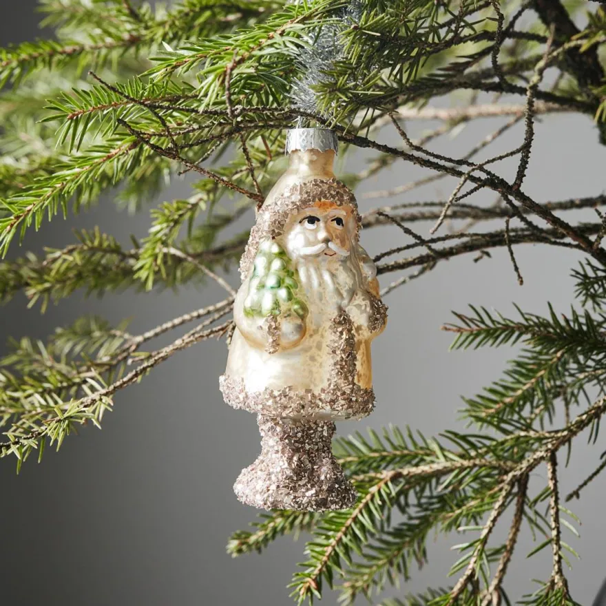 House Doctor julepynt i Glas - Pixie, Lille julemand med glimmer