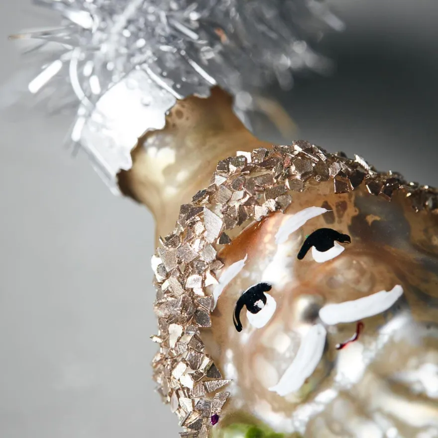 House Doctor julepynt i Glas - Pixie, Lille julemand med glimmer