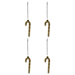 House Doctor Julepynt Sukkerstokke i Glas - Guld (4 stk)