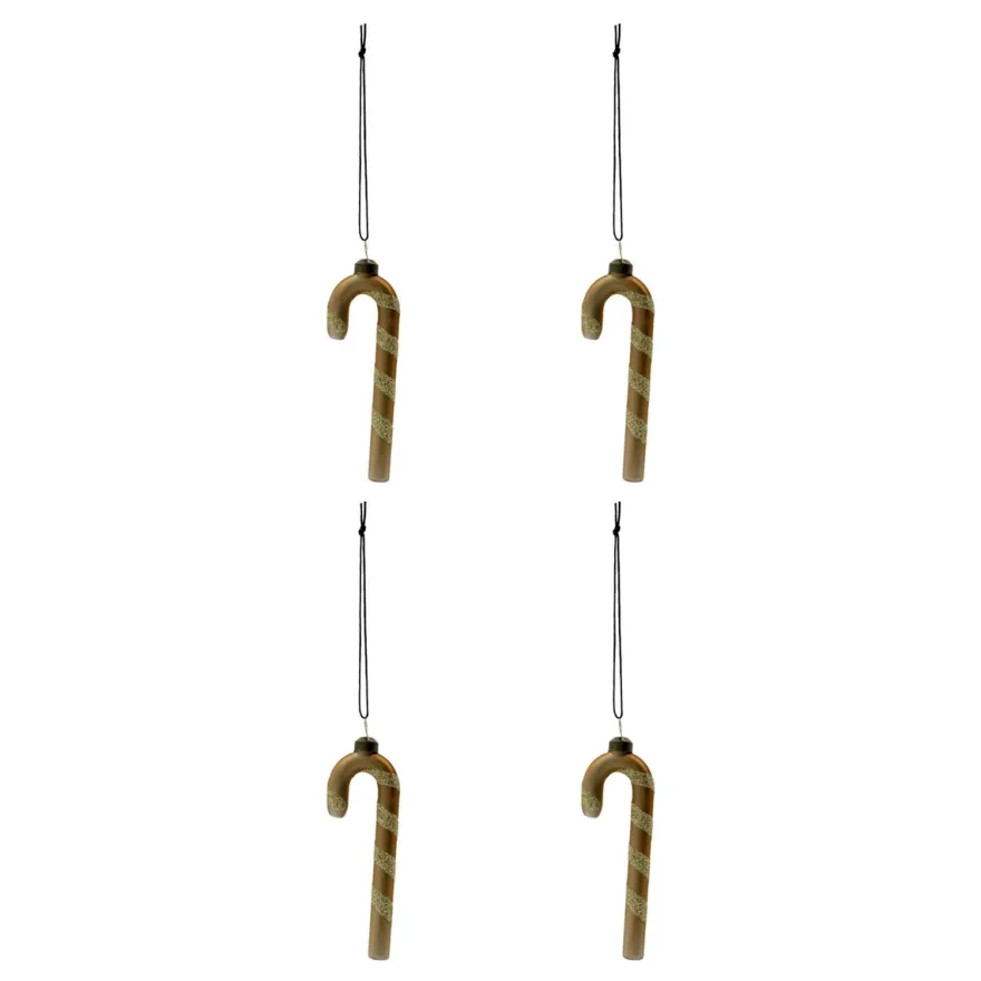 House Doctor Julepynt Sukkerstokke i Glas - Guld (4 stk)