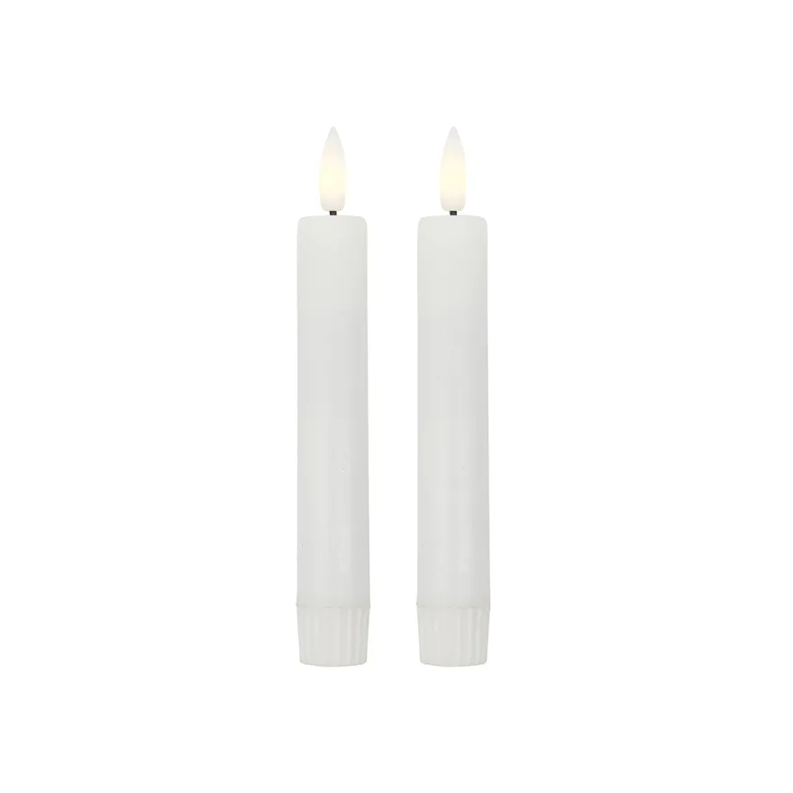 House Doctor LED lys - Hvide Kronelys H16 cm. Pk med 2 stk