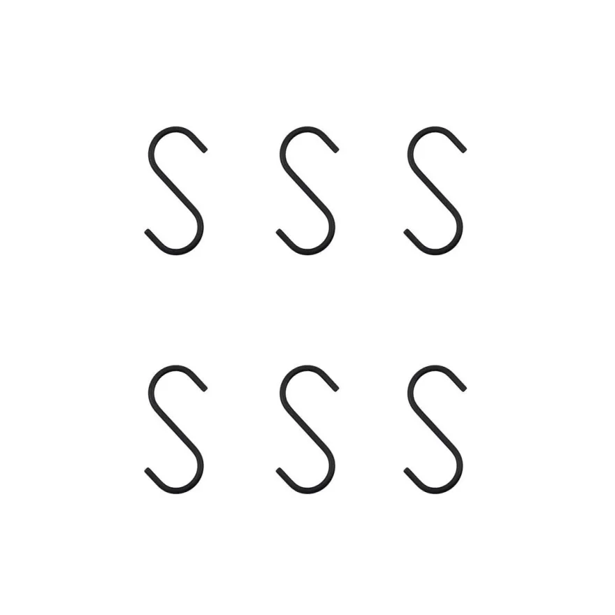 House Doctor SMÅ s-kroge - Sort, 6 stk
