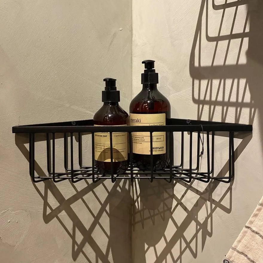House Doctor trådkurv i rustfrit stål - Corner Basket, sort