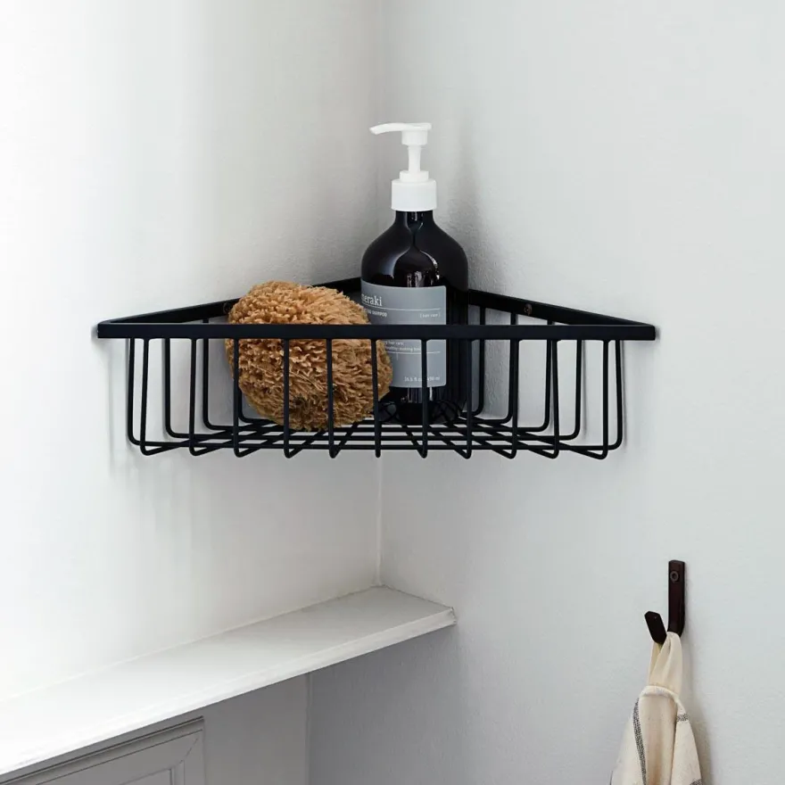 House Doctor trådkurv i rustfrit stål - Corner Basket, sort
