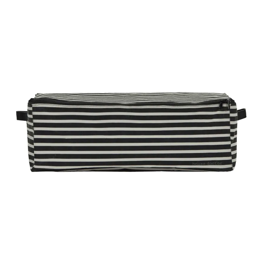 House Doctor - "Under bed" CANVA i Stof - Sort/Hvid - Large