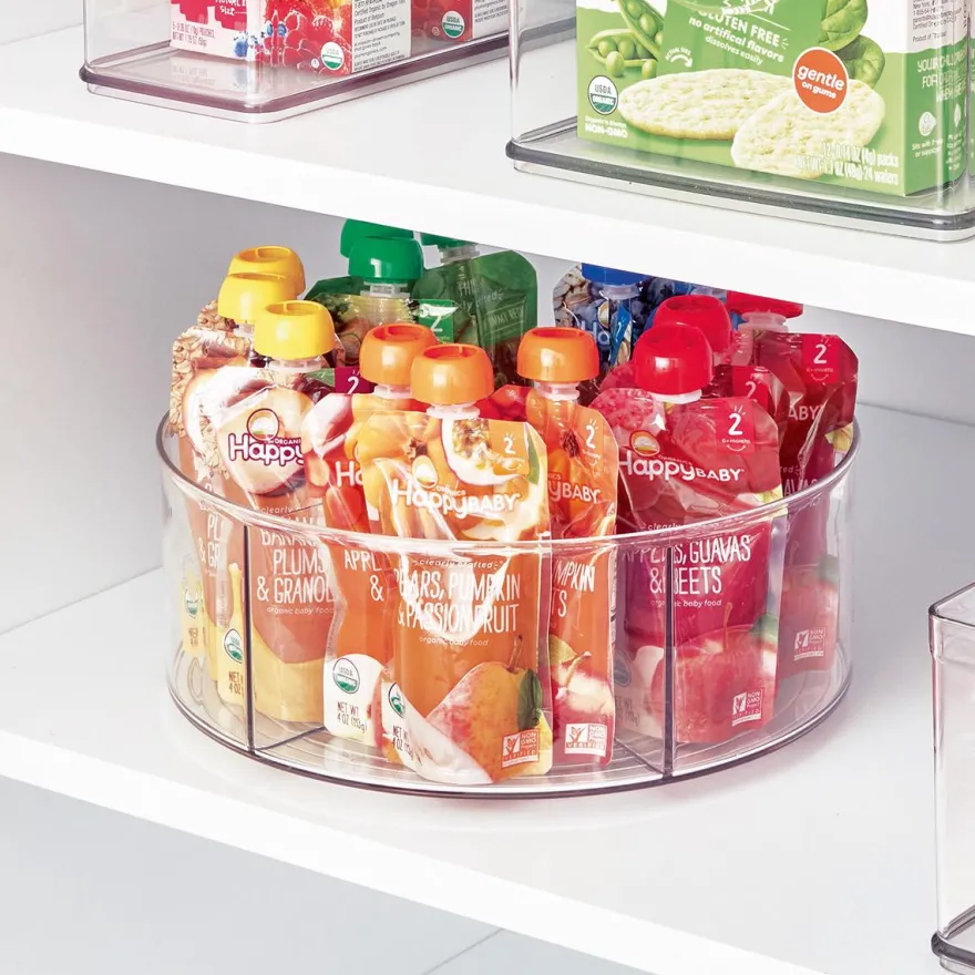 IDesign Drejefad i klart plast med høj kant - Ruminddelt