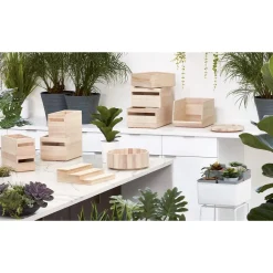 IDesign kasse i træ med håndtag - Aflang, Lille, Lav