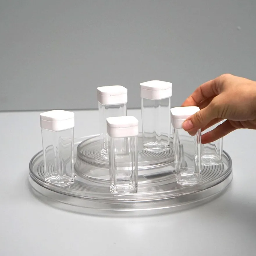 IDesign Turntable / Drejefad i klart plast 2 tier.