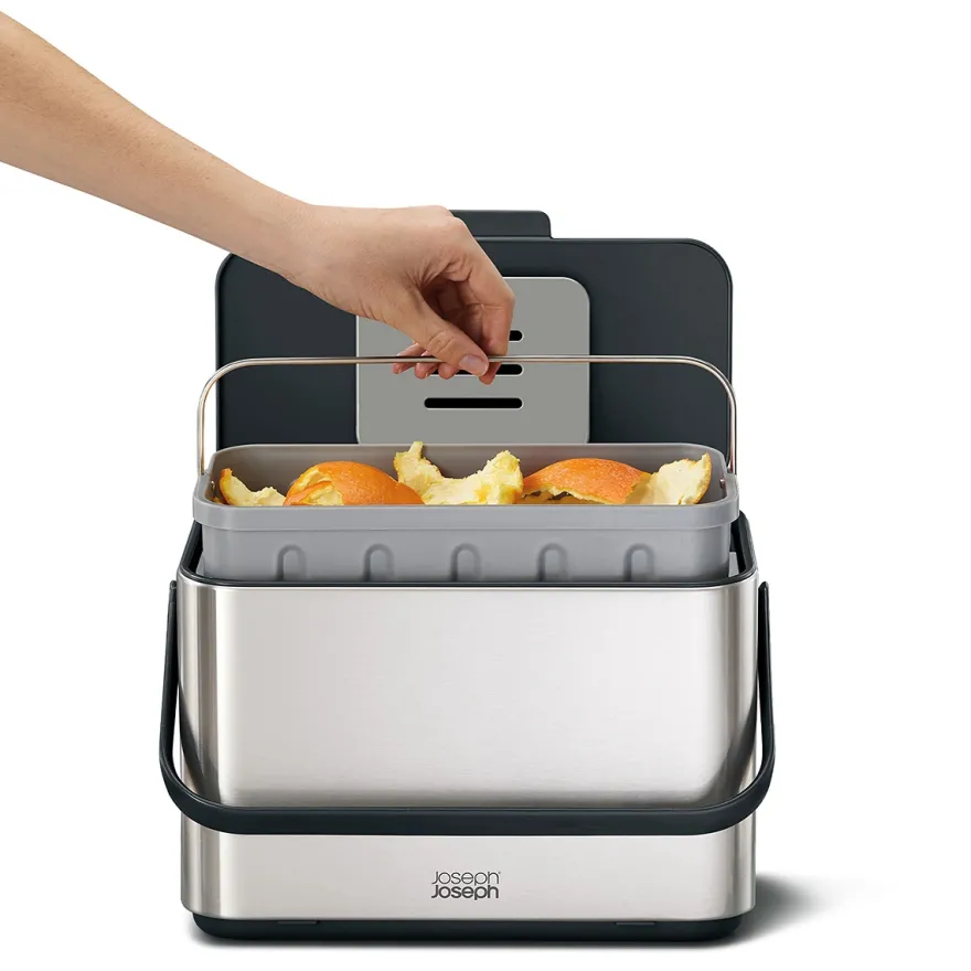 Joseph Joseph BIO waste affaldsspand - 4 liter - Rustfrit stål