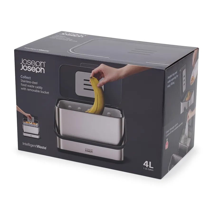 Joseph Joseph BIO waste affaldsspand - 4 liter - Rustfrit stål