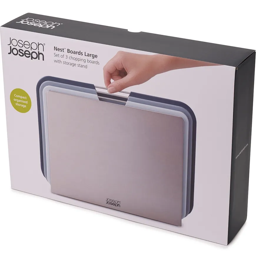 Joseph Joseph skærebræt - Sæt med 3 stk. LARGE - GREY
