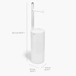 Joseph Joseph Toiletrulleholder til extra toiletruller, Glossy Hvid