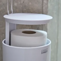 Joseph Joseph Toiletrulleholder til extra toiletruller, Glossy Hvid