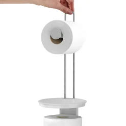 Joseph Joseph Toiletrulleholder til extra toiletruller, Glossy Hvid
