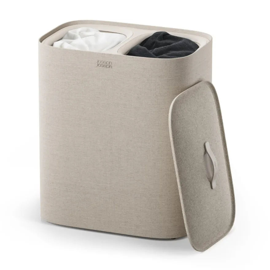 Joseph Joseph Tota 2 Twin Vasketøjskurv 90L - Pale Mushroom