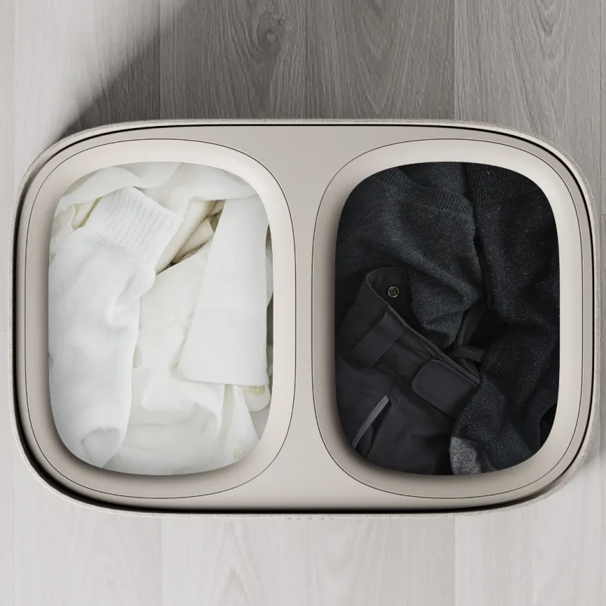 Joseph Joseph Tota 2 Twin Vasketøjskurv 90L - Pale Mushroom