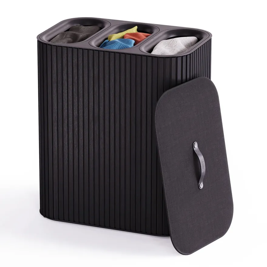 Joseph Joseph vasketøjskurv - Tota TRIO LUXE 90L - SORT