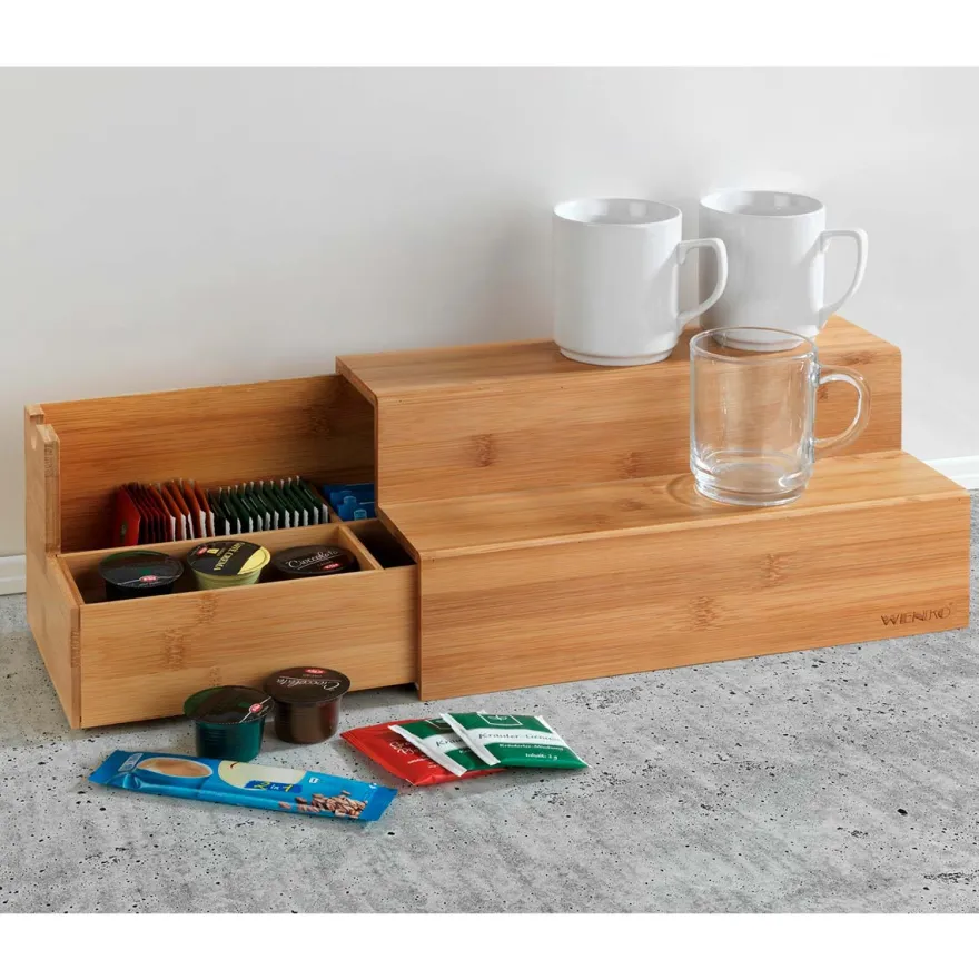 Kaffe- og Te-organizer Trappe i bambus