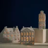 &Klevering Lyshuse - Hollandske Kanalhuse i Hvidt Porcelæn (3 stk)