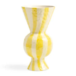 Klevering Stor stribet vase i gule nuancer - Rhombic