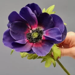 Kunstig blomst - Anemone Lilla. 43 cm.