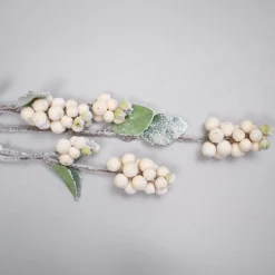 Kunstig blomst - Bærkvist med hvide bær og sne