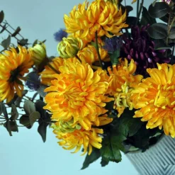 Kunstig Blomst - Chrysanthemum, 60 cm. GUL