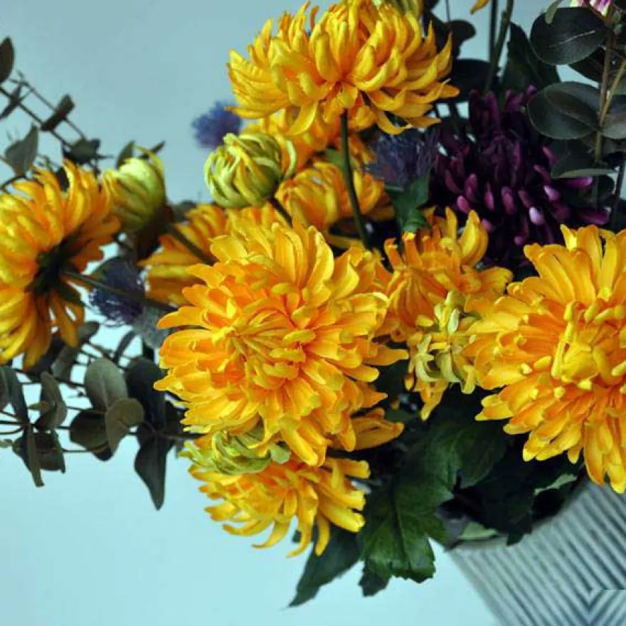 Kunstig Blomst - Chrysanthemum, 60 cm. GUL