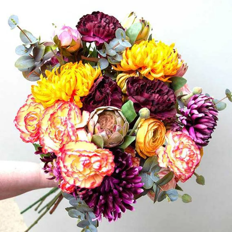 Kunstig Blomst - Chrysanthemum, 60 cm. GUL