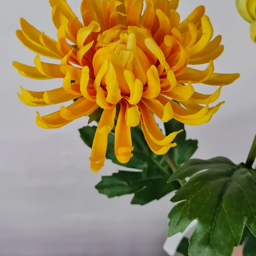 Kunstig Blomst - Chrysanthemum, 60 cm. GUL