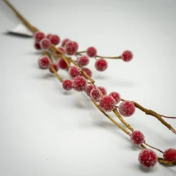 Kunstig blomst fra Bungalow - Ilix Berry Branch - Frostet Scarlett