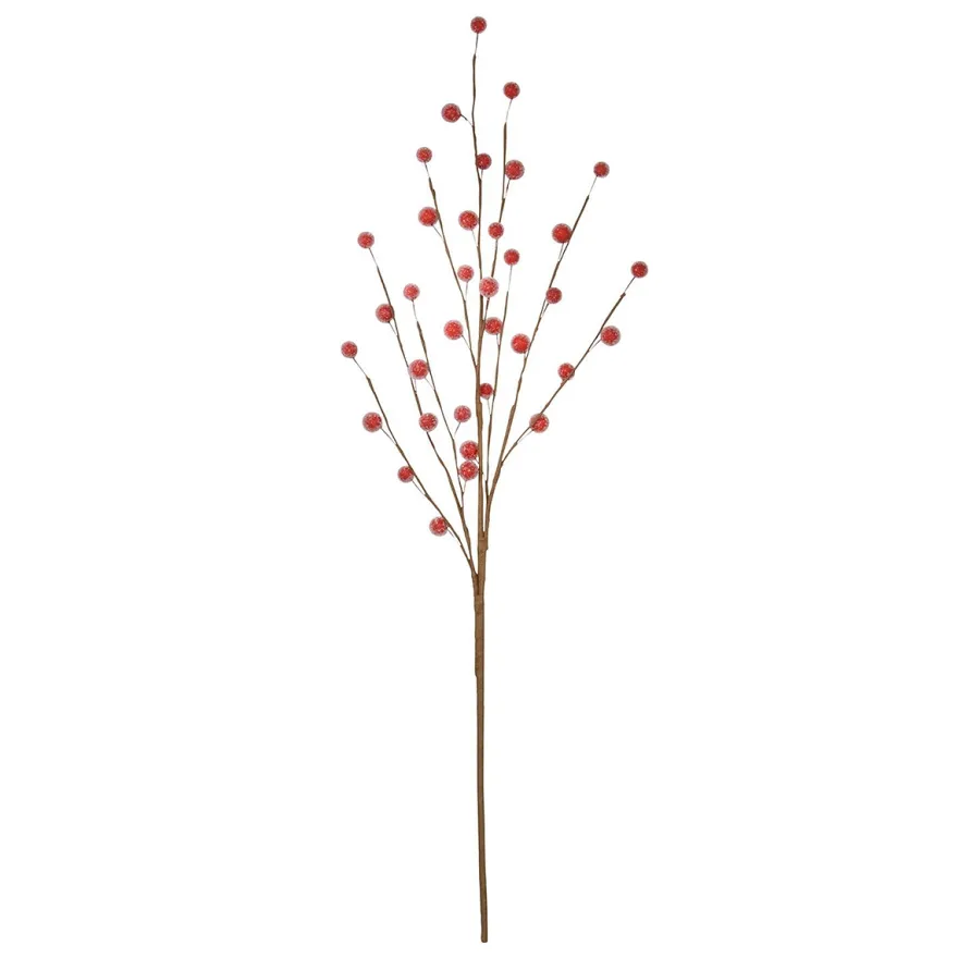 Kunstig blomst fra Bungalow - Ilix Berry Branch - Frostet Scarlett
