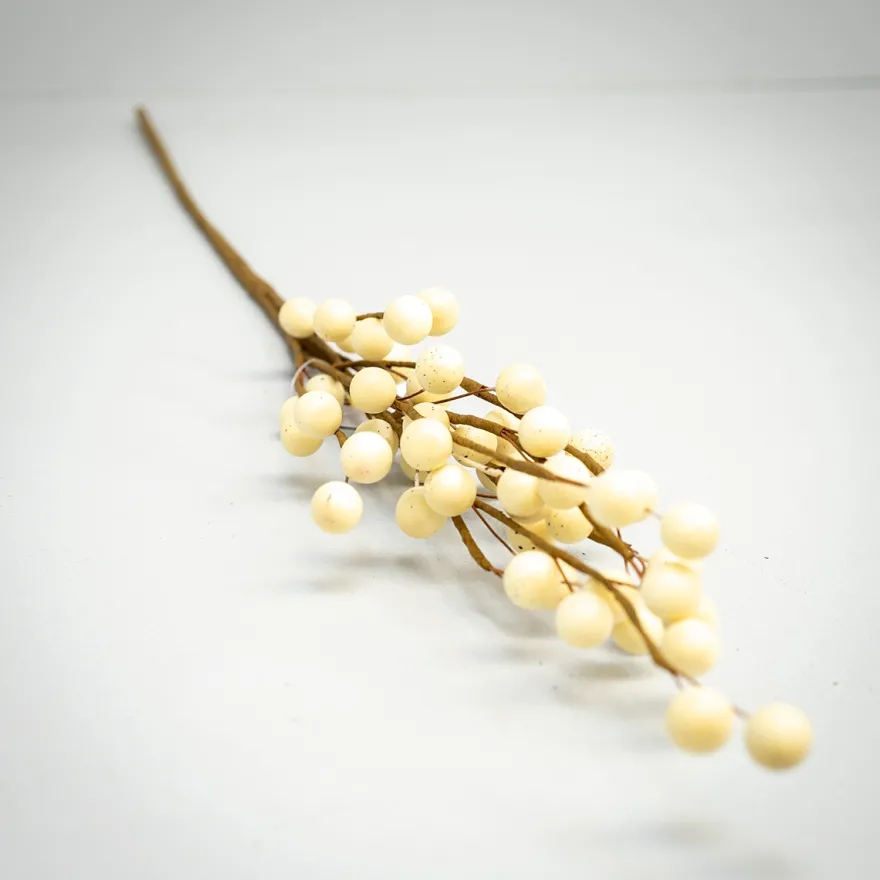 Kunstig blomst fra Bungalow - Ilix Berry Branch - Off-white