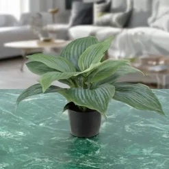 Kunstig Blomst - Hosta, grøn 20 cm.