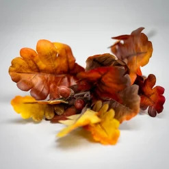 Kunstig Blomst - Kvist med egeblade i efterårsfarver, 65 cm