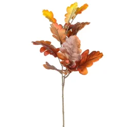 Kunstig Blomst - Kvist med egeblade i efterårsfarver, 65 cm