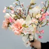 Kunstig Blomst - Kvist med lyserøde blomster, 50 cm