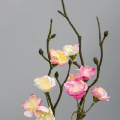 Kunstig Blomst - Kvist med lyserøde blomster, 50 cm