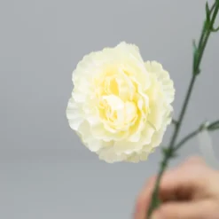 Kunstig Blomst - Nellike, 65 cm. HVID