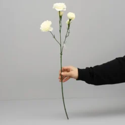 Kunstig Blomst - Nellike, 65 cm. HVID