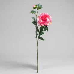Kunstig Blomst - Pæon med to blomsterhoveder, Pink, 65 cm