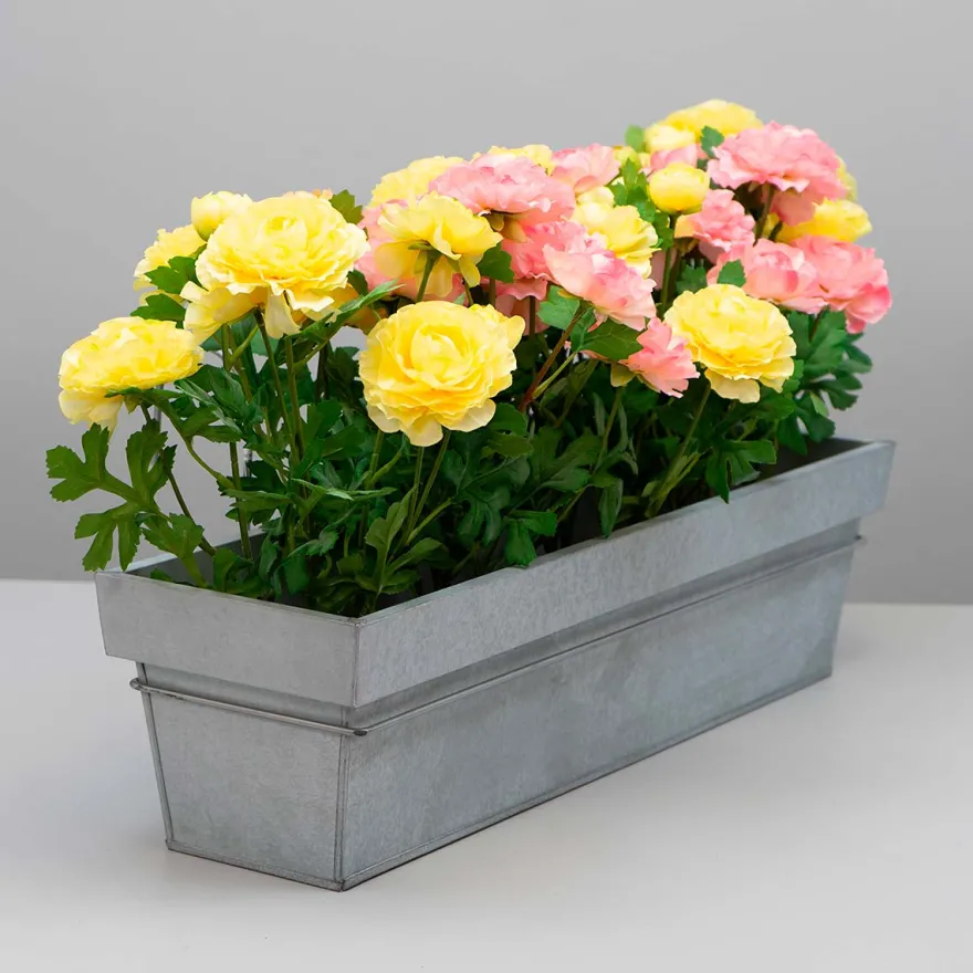 Kunstig Blomst - Ranunkel i Potte, Gul